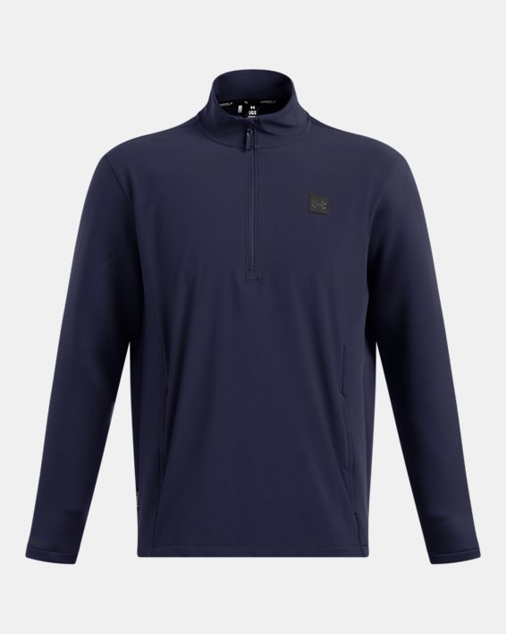 Under Armour Drive Pro Storm Hybrid Half-Zip Golf Jacket - Navy/Silver Under Armour Drive Pro Storm Hybrid Half-Zip Golf Jacket - Navy/Silver